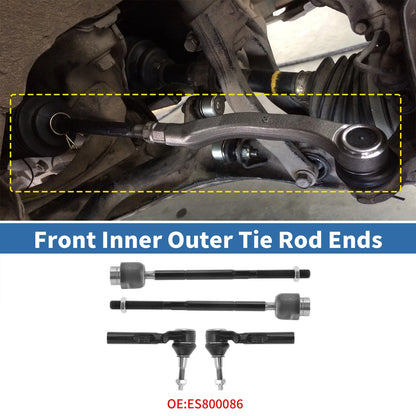 6 x Front Inner Outer Tie Rod End Link for Pontiac G6 (2005 - 2010)