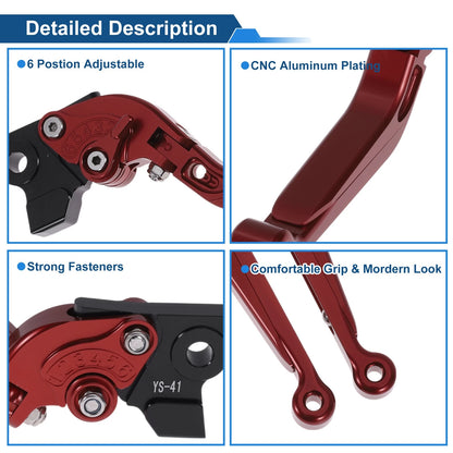 Adjustable Brake Clutch Levers  for Suzuki GSXR150 (2017-2020) Solid Red
