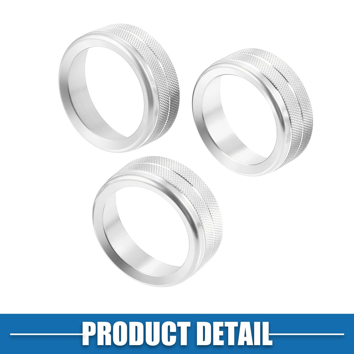 Air Conditioner Knobs  for Jeep Wrangler JL JLU 2018-2022 Silver Tone (3 x)