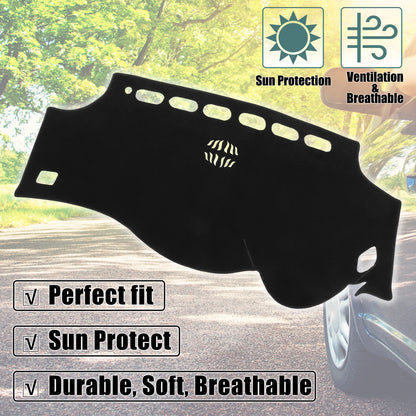 Dashboard Cover Black Polyester Mat Protector for Toyota Alphard (2008-2015)