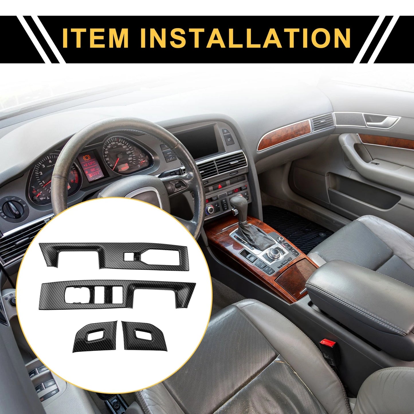 Front Door Window Switch Panel Cover Trim for Ford F-150 (2021-2024)