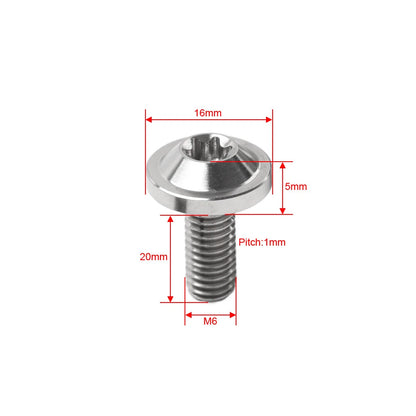 6 x Gold Titanium M6x20mm Torx Head Bolts for Bike Motorcycle