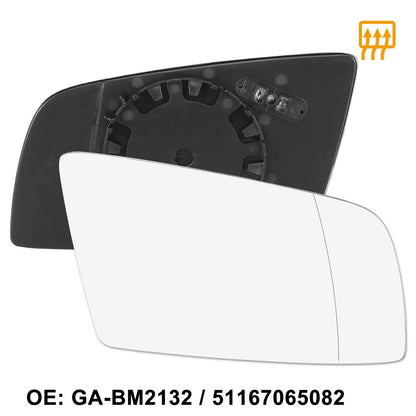 Heated Right Passenger Side Mirror Glass w/ Backing for BMW 550i 525i 530xi