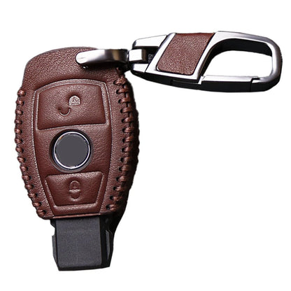 Brown PU Leather Key Fob Cover for Benz A B C E G R Class CLS GL