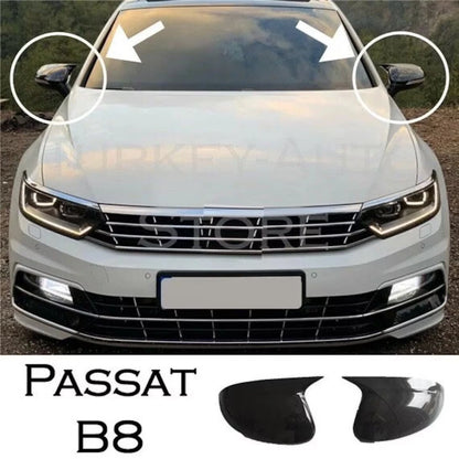 Side View Mirror Covers for VW Passat B8 (2014-2019) 2 Piece Gloss Black