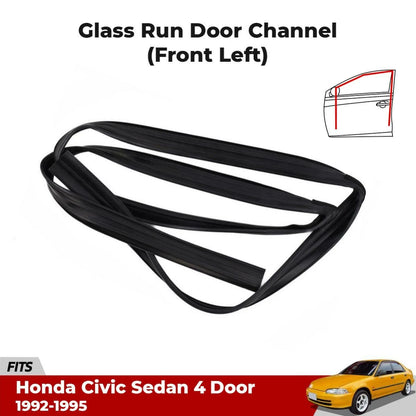 Door Glass Run Channel Rubber LH Front Fits Honda Civic EG EJ EH Sedan 92-95 D10