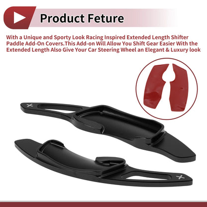 Black Aluminum Alloy Steering Wheel Paddles for Subaru Outback (2012-2025)