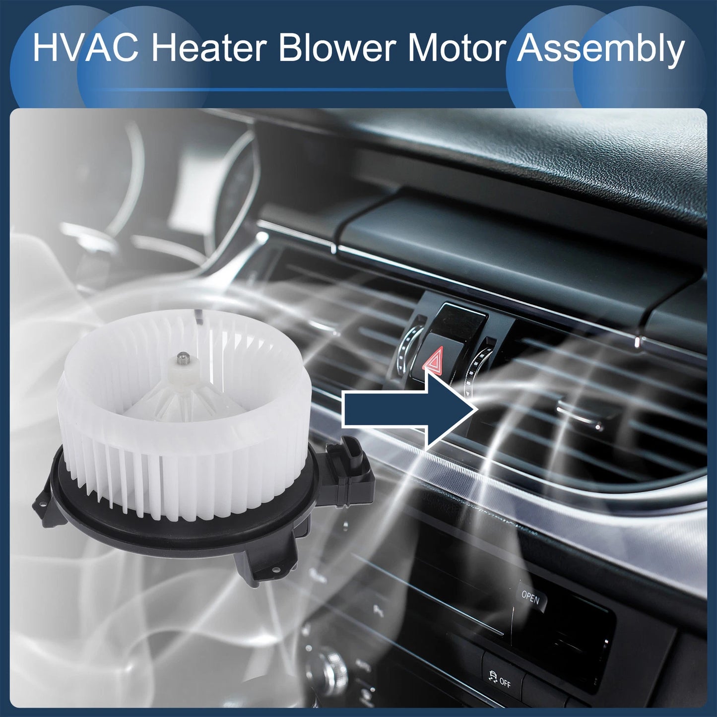 HVAC Blower Motor Assembly for Dodge Avenger (2008 - 2014) Black White