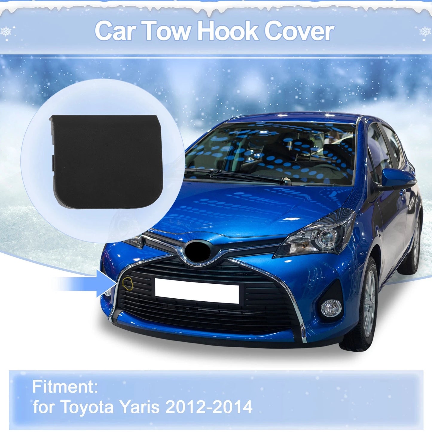 Right Front Tow Hook Cover Cap for Toyota Yaris (2014–2017)
