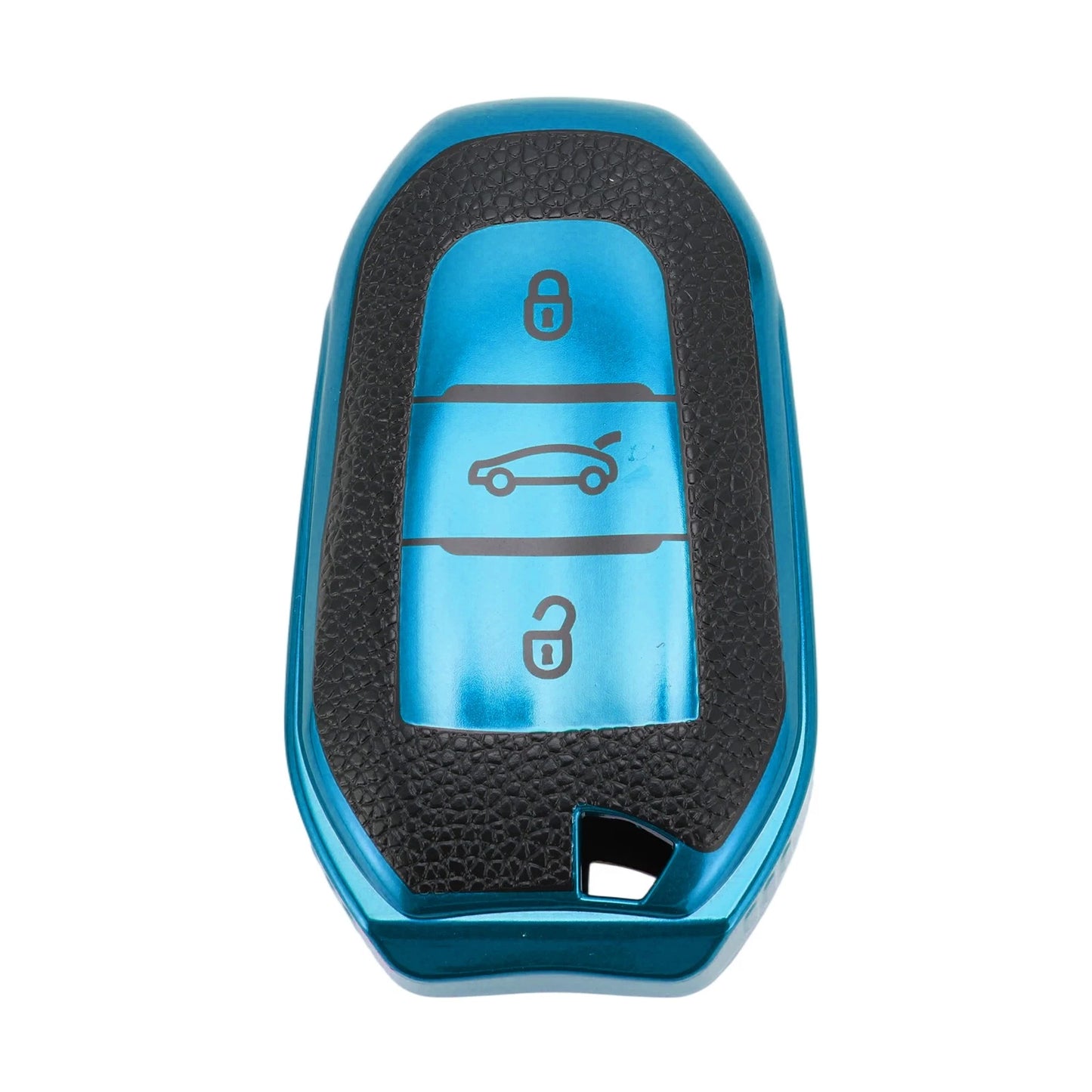 Blue TPU Key Fob Shell Cover for Peugeot 308, 408 (2007-2023)