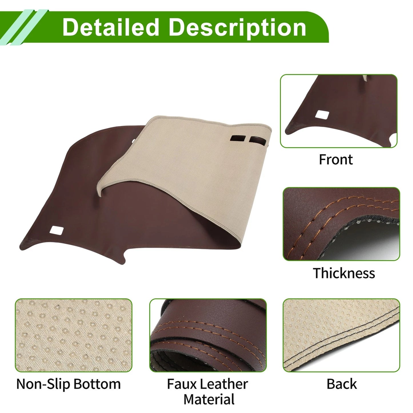 Dashboard Cover Mat for Toyota Previa 2006-2019 - Brown Dash Cover