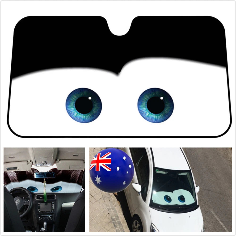 Cute Eye Folding Sun Shade Windshield Cover for Car (Universal Fit)
