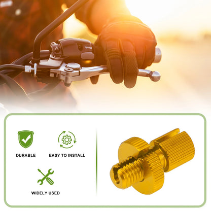 4 x M10 Aluminum Clutch Brake Cable Adjuster Screw Gold Tone for Motorcycle