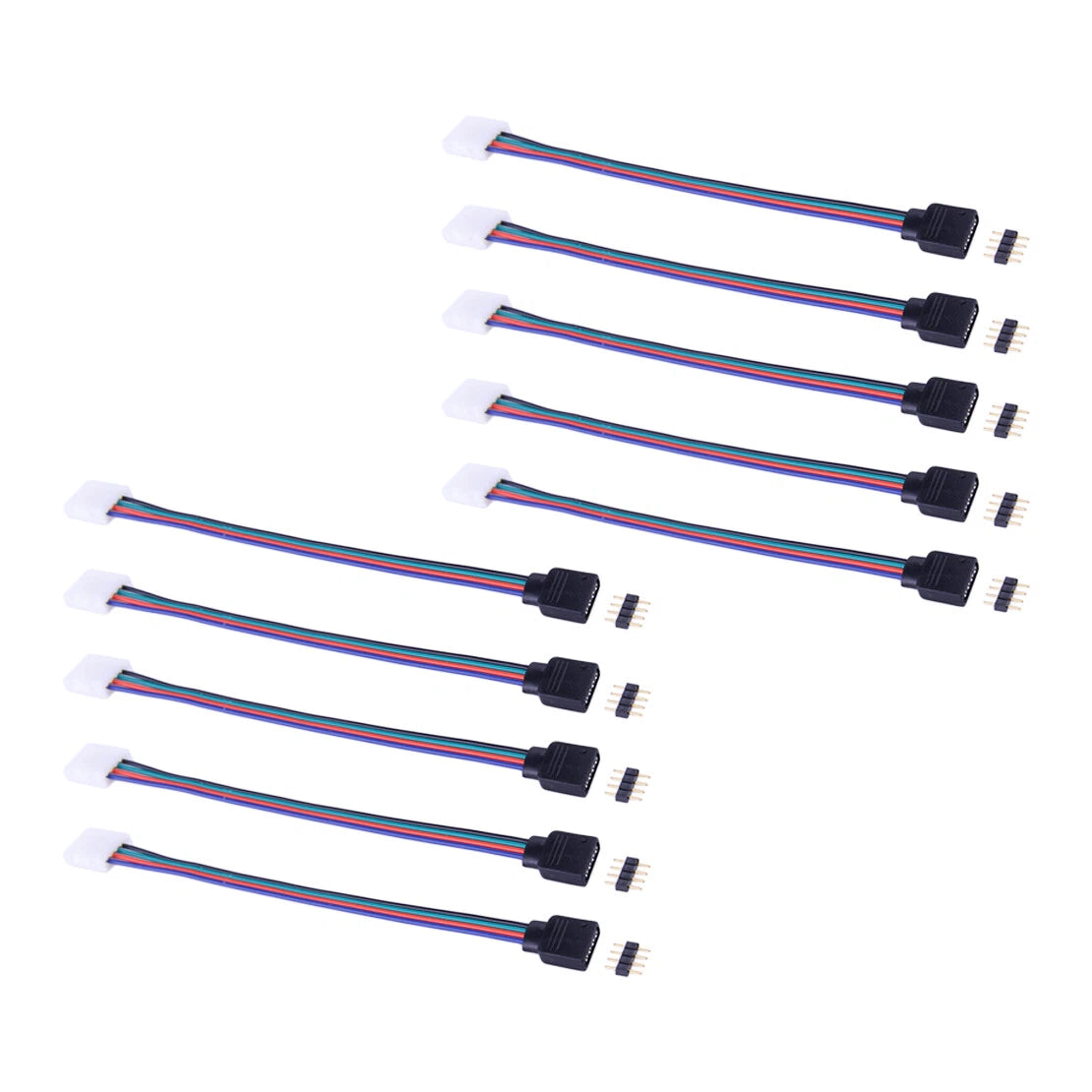 10 x 4-Pin Male Female Connectors for 3528 5050 RGB LED Strip Light
