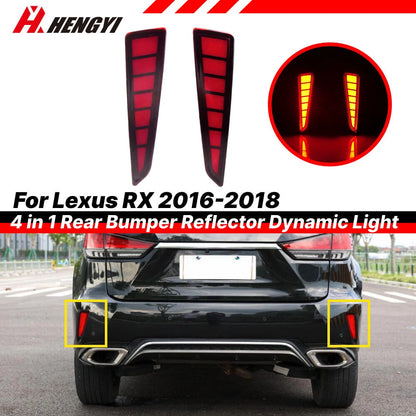 Red Lens Rear Bumper Reflector Brake Signal Light for Lexus RX (2016–2018)