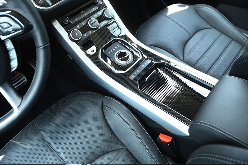 Carbon Style Center Console Gear Shift Cover Trim For Range Rover Evoque