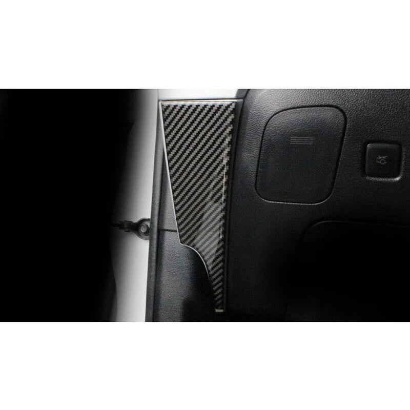 For Mustang 2015-2018 Interior Trim Carbon Fiber Side Dashboard Door Panel Pad