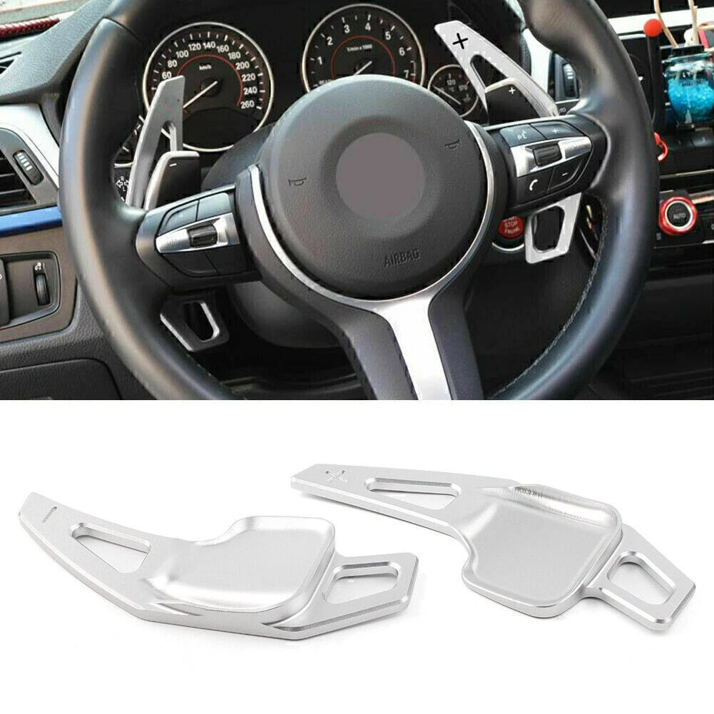 Silver Steering Wheel Shift Paddle Extension for BMW 3 5 Series (2012-2019)
