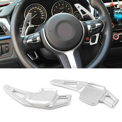 Silver Steering Wheel Shift Paddle Extension for BMW 3 5 Series (2012-2019)