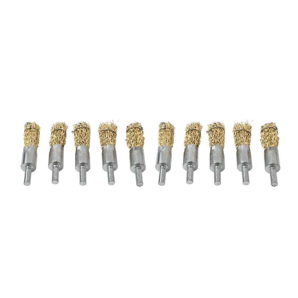 16mm Wire Wheel Brush Cup - 5 x Copper Plated Crimped Steel for Various Models