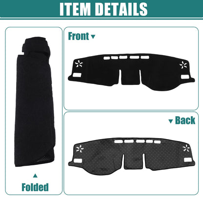 Black Dashboard Cover Mat for Toyota Rav4 (2019-2023)