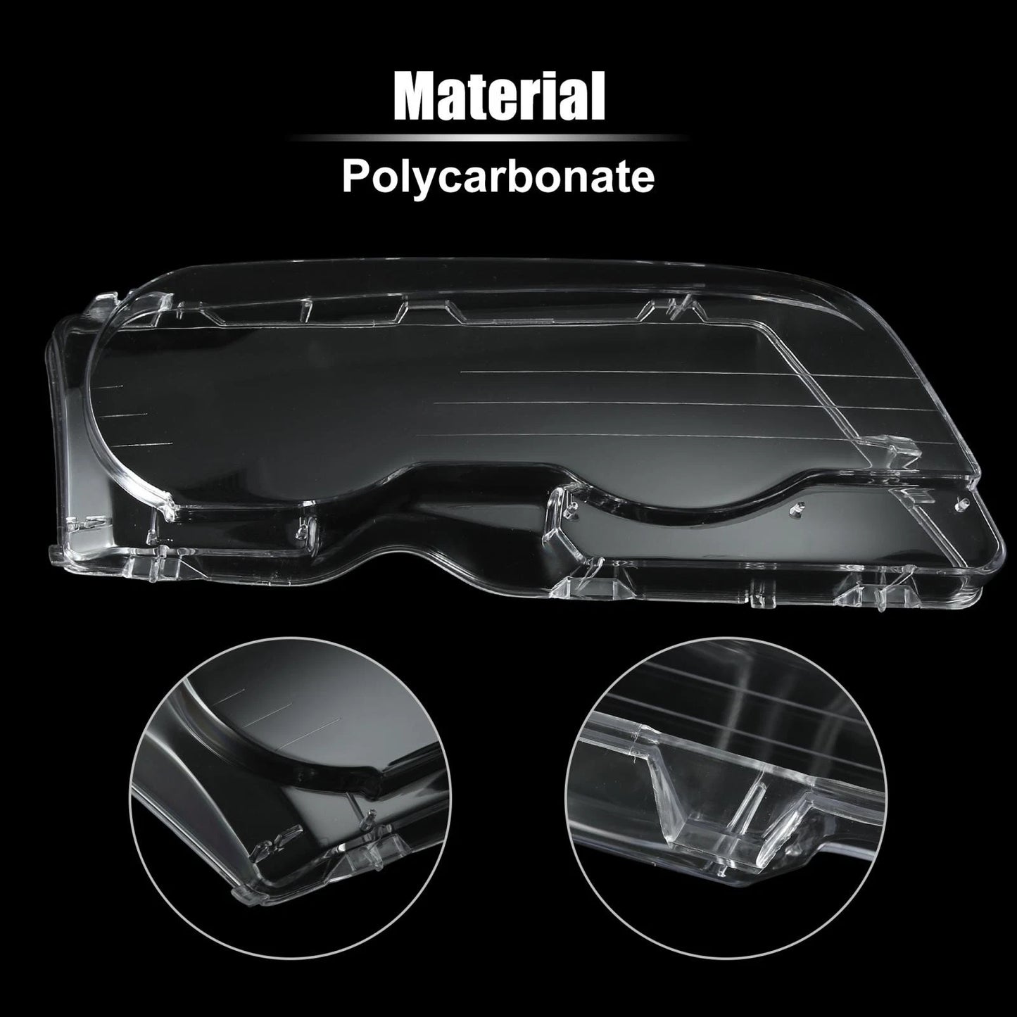 Front Headlight Lens Covers for BMW E46 2 x 1998-2002 2 Door