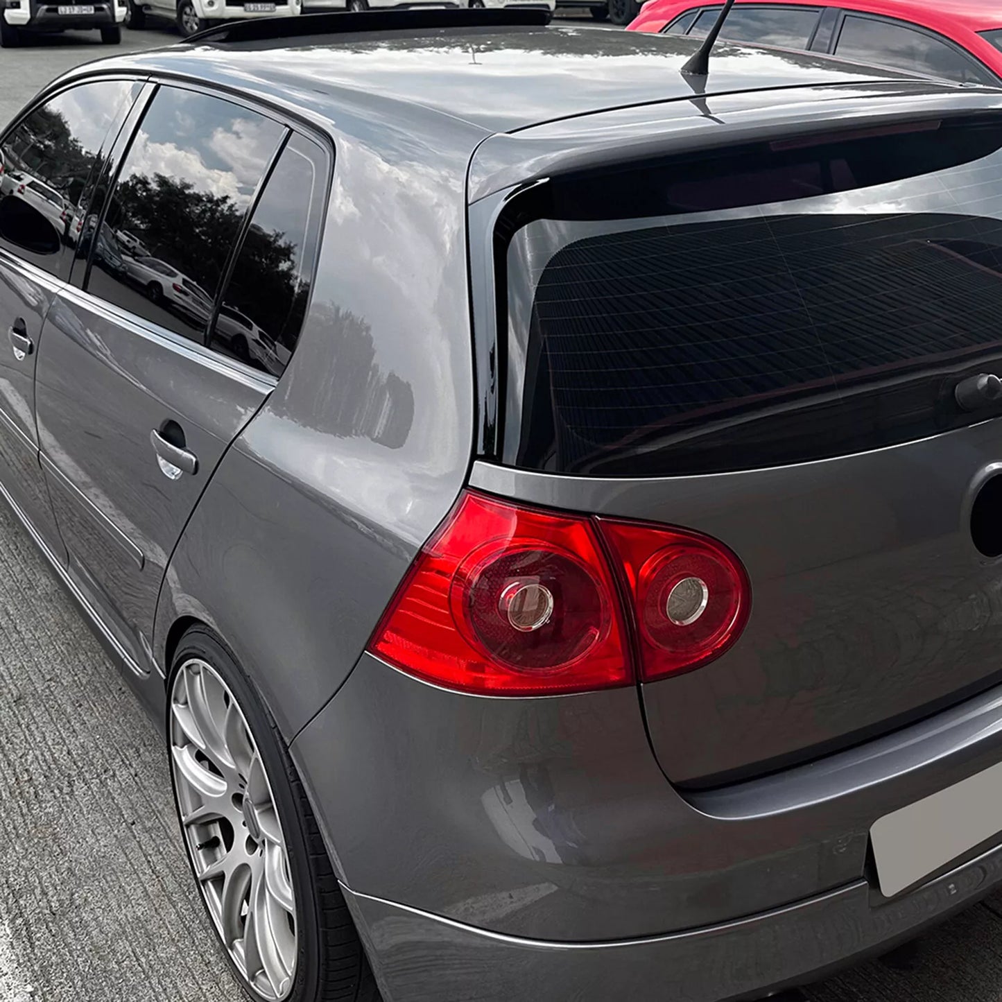 2 x Gloss Black Rear Window Spoiler Trim for VW Golf 5 GTI R32 (2003-2009)