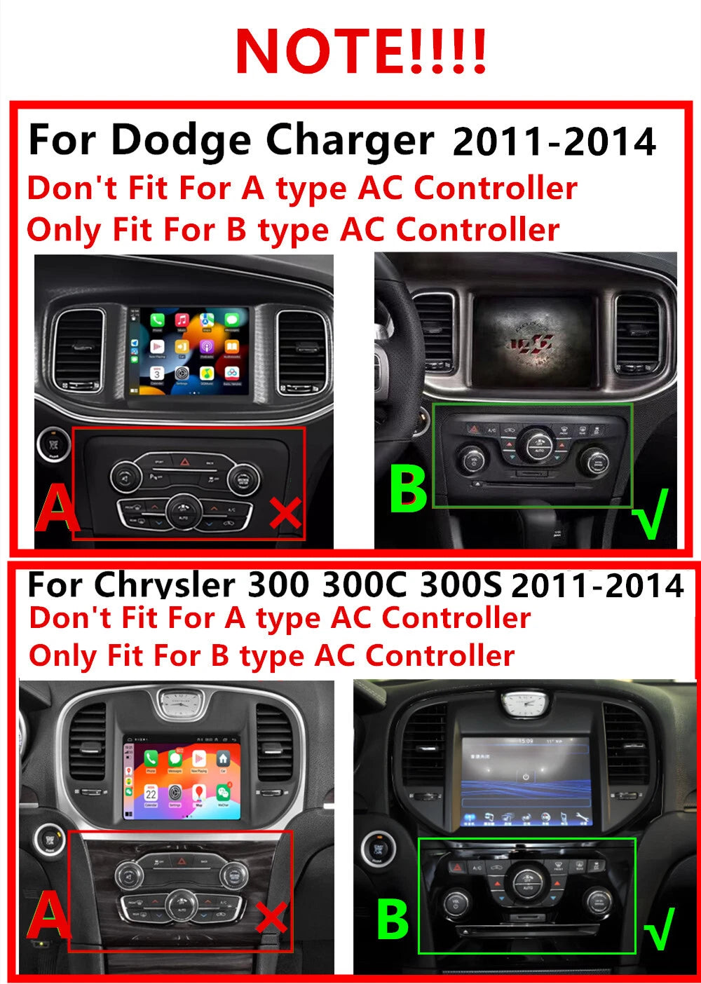 8.4" Stereo Radio GPS Navigation for Chrysler 300 300C 300S Dodge Charger (2015-2023)