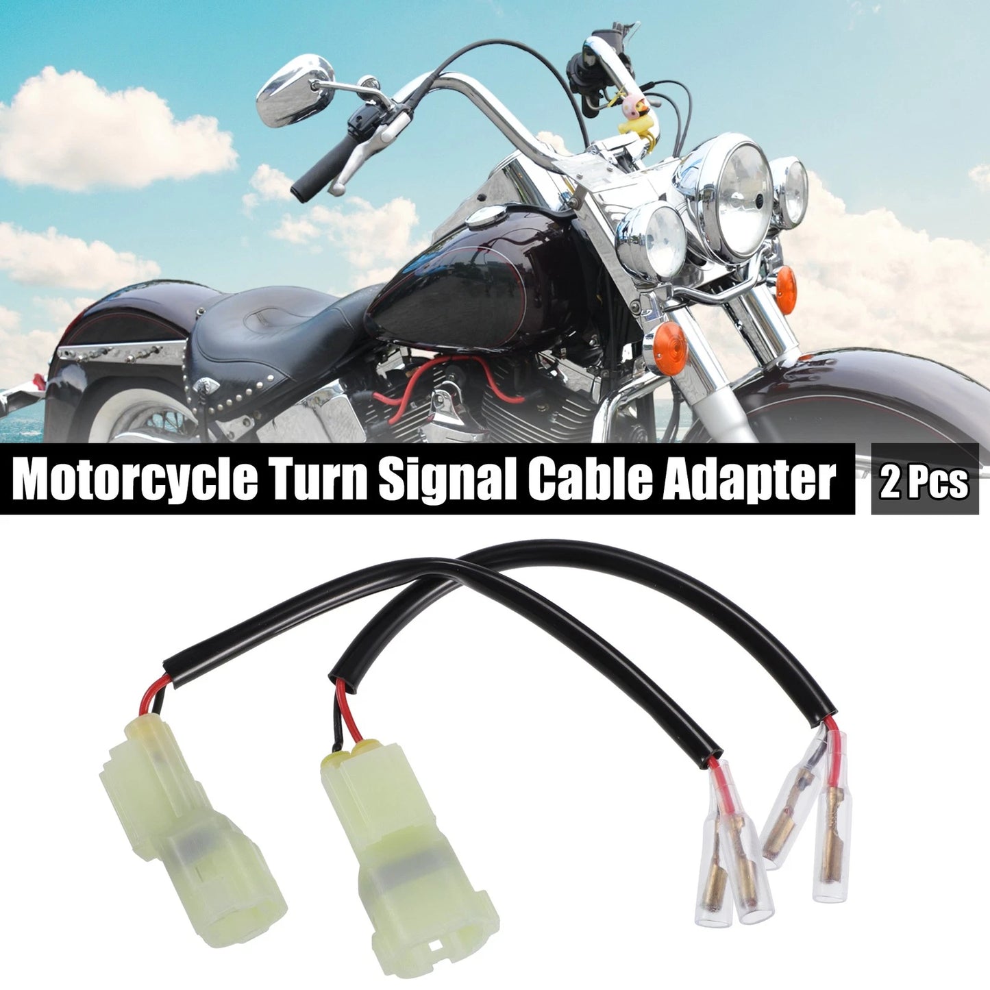 Motorcycle Turn Signal Cable Adapters 2pcs for Honda