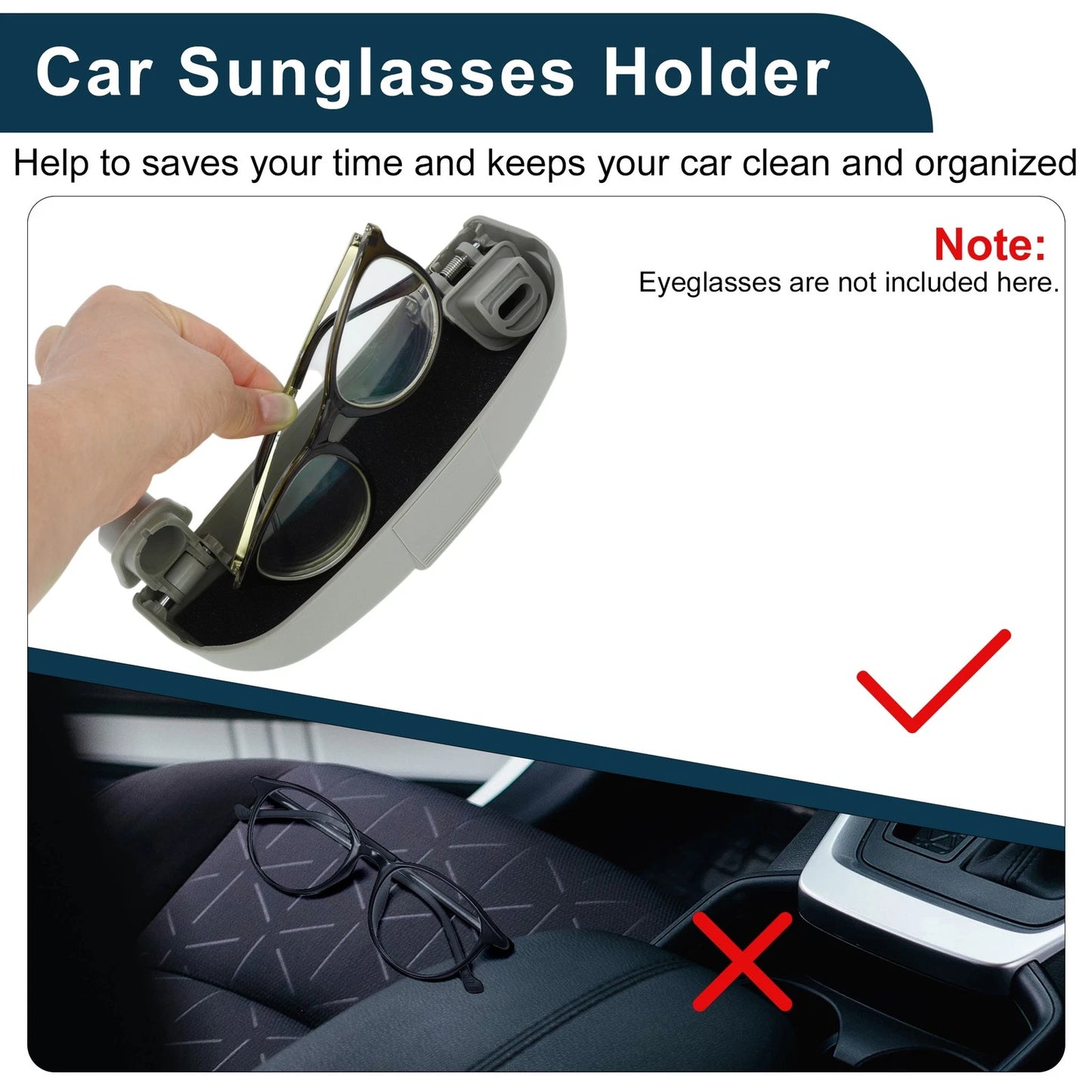 Sunglasses Case for Mini Cooper F56 3-Door (2014-2018) ABS Gray 1 Set