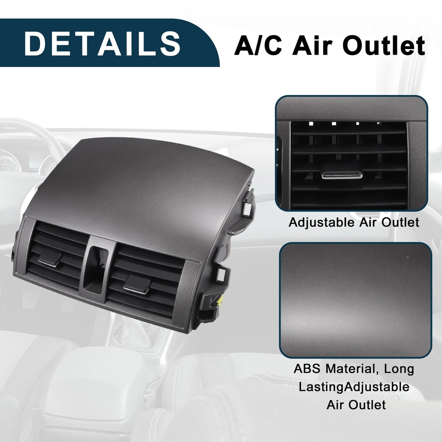 Center Dash A/C Outlet Air Vent Panel for Toyota Corolla (2008-2013)