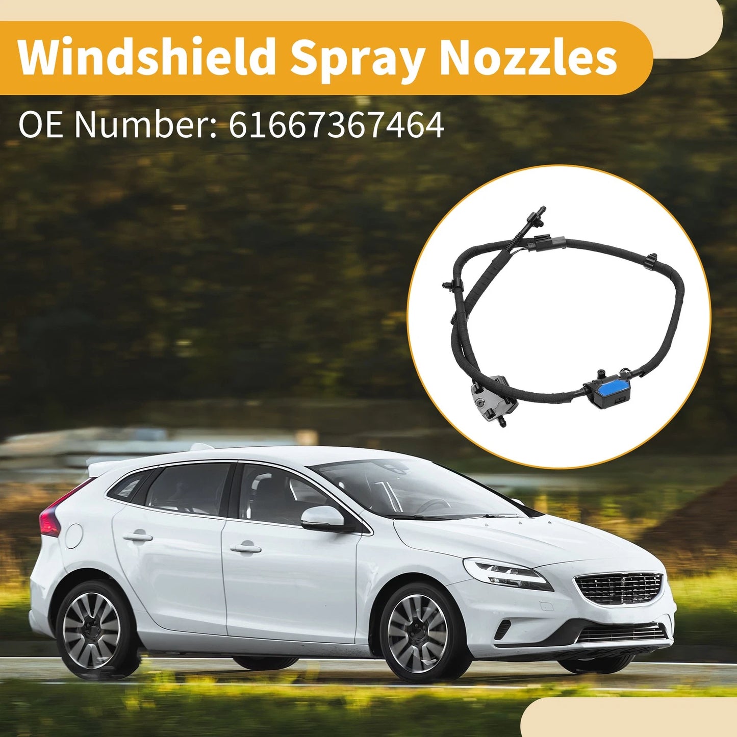 Windshield Washer Nozzle for BMW 430i, 435i (2014-2019) - Black 1 x Pc