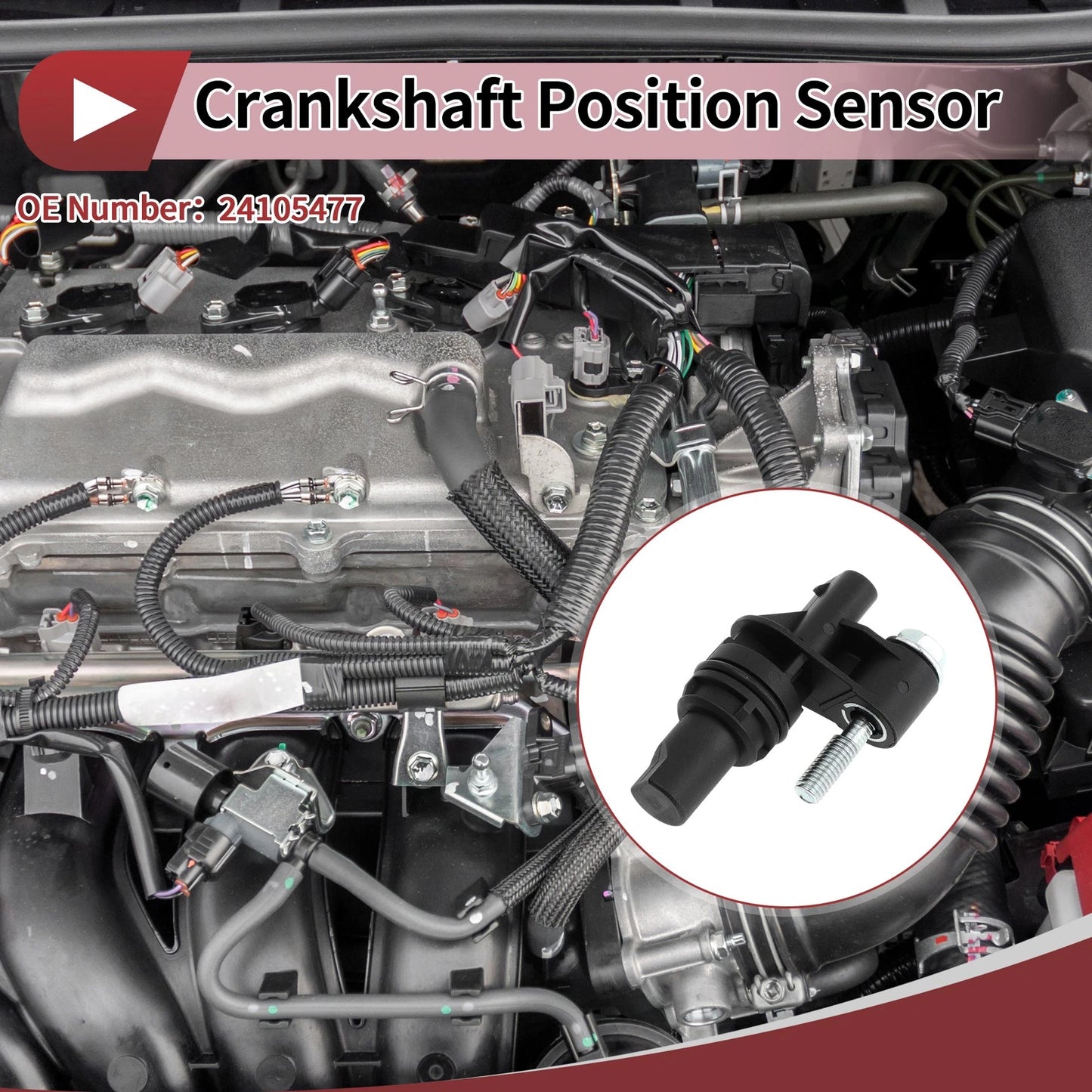 Crankshaft Position Sensor for Subaru Forester (2011-2017) 1 Pc Black