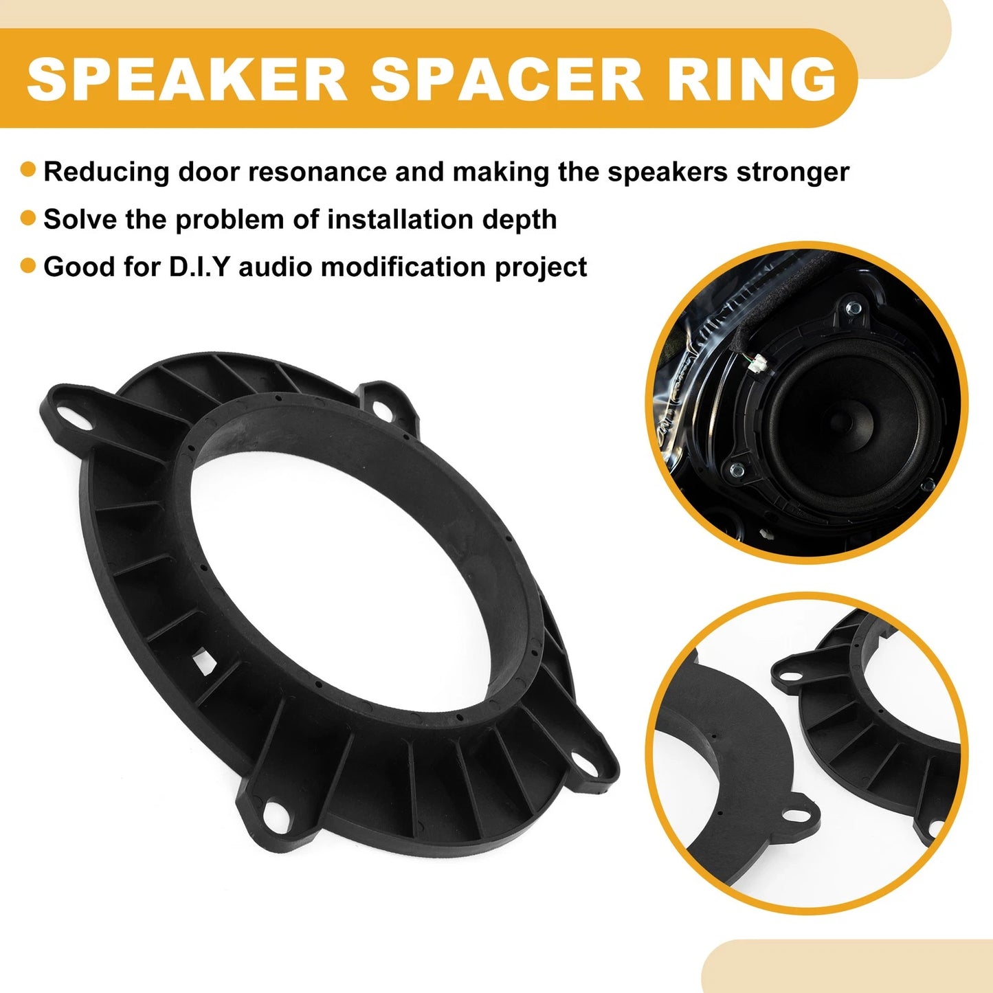 Speaker Spacer Ring 6x9 to 6.5" Tweeter Adaptor 2 x for Toyota Camry