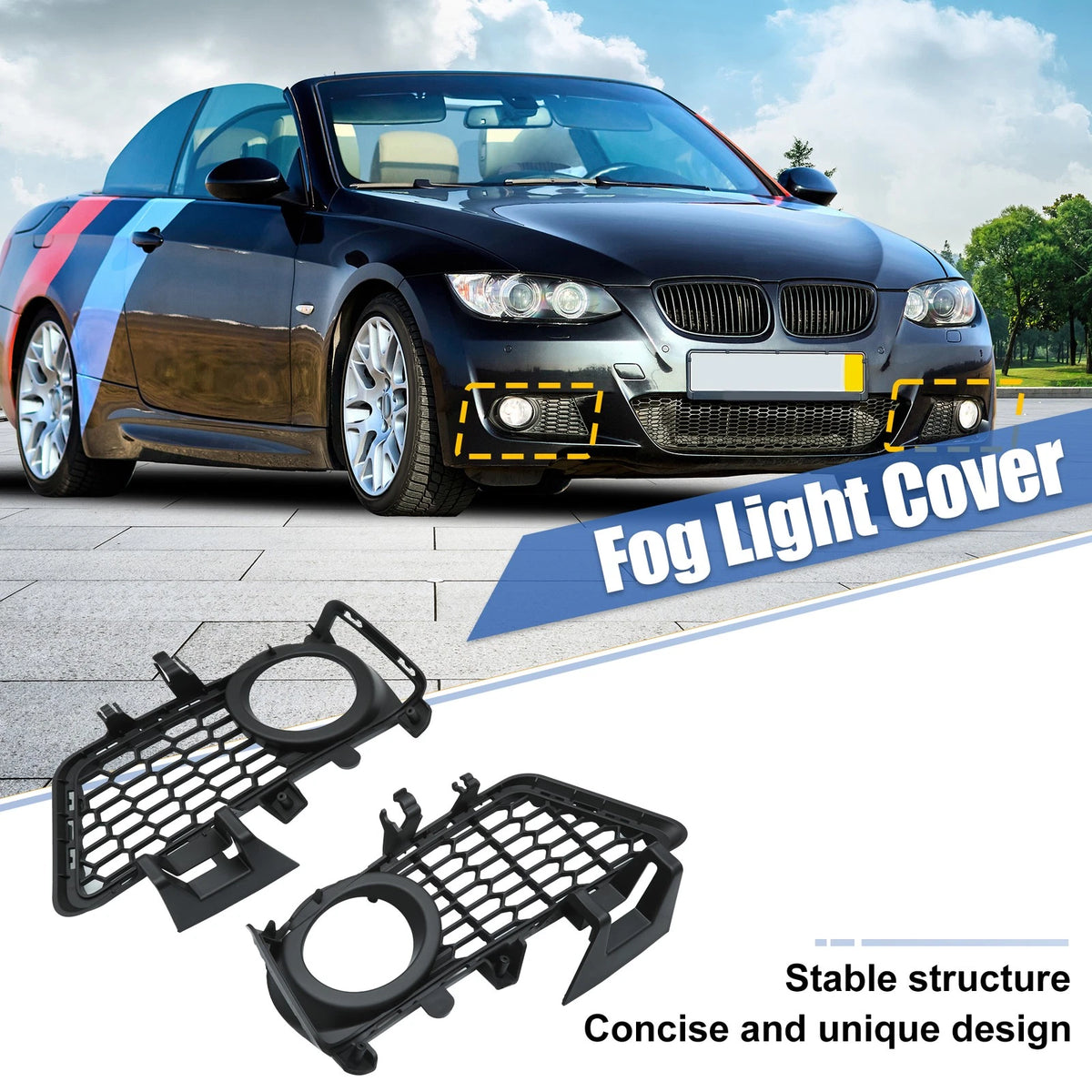 1 Pair Car Fog Light Grille Cover for BMW 3 SERIES