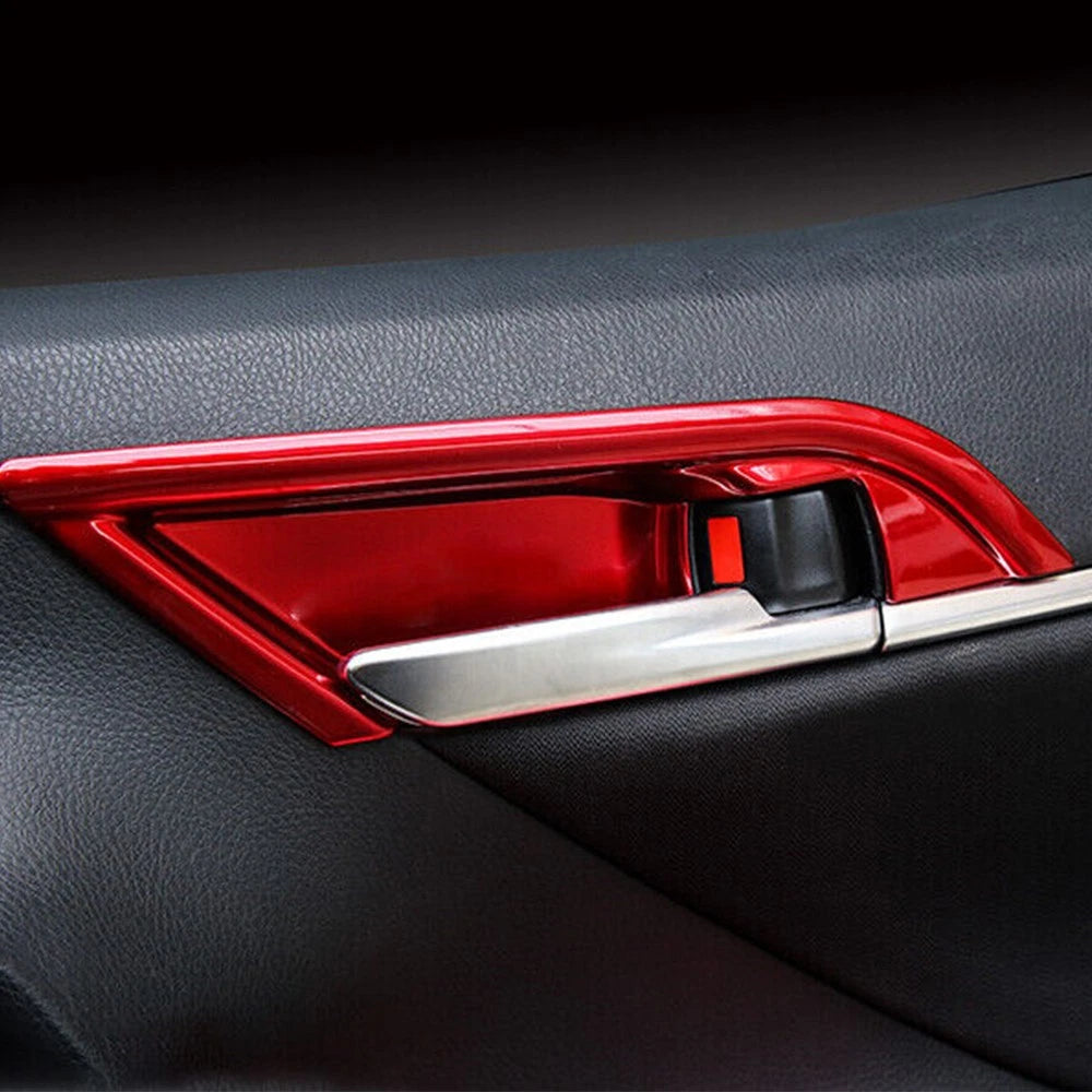 4Pcs Red Interior Door Handle Bowl Covers for Toyota Camry (2018-2023)