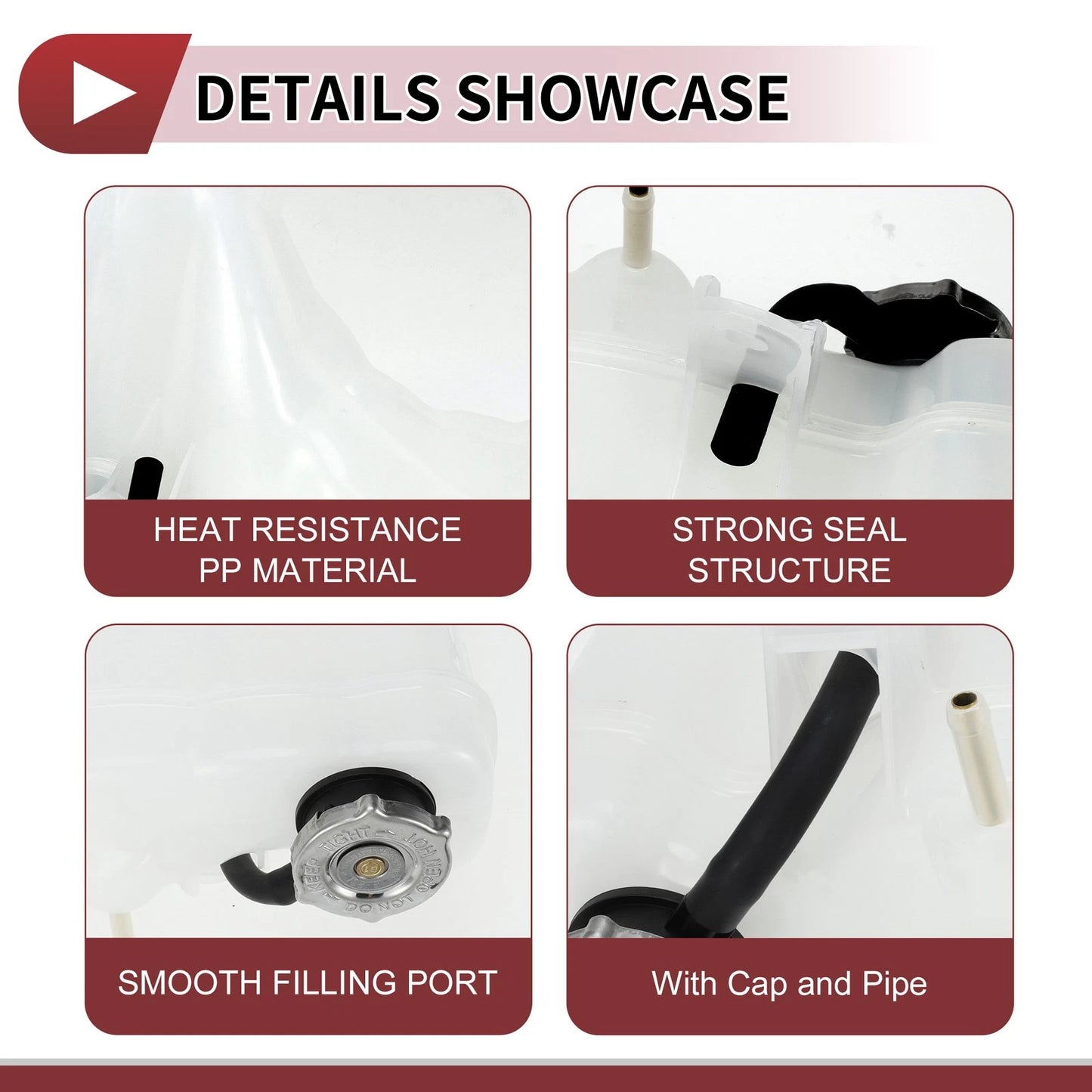 Coolant Expansion Overflow Tank with Cap for Dodge Challenger 1 Set