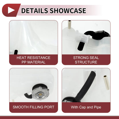 Coolant Expansion Overflow Tank with Cap for Dodge Challenger 1 Set