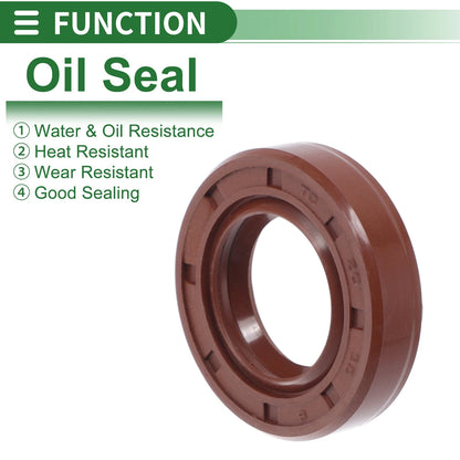 Oil Seal 20x35x8mm Rotary Shaft Seal FKM Brown 5 Pcs