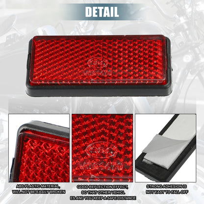 10 x Self Adhesive 56x25mm Motorcycle Spoke Reflective Red