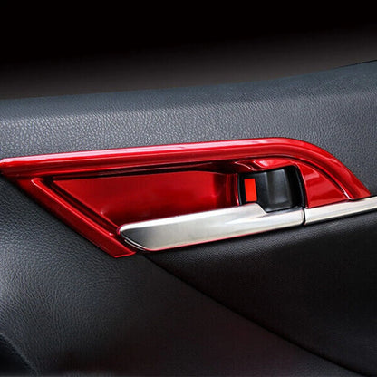 4 Pcs Red Door Handle Bowl Covers for Toyota Camry (2018-2023)
