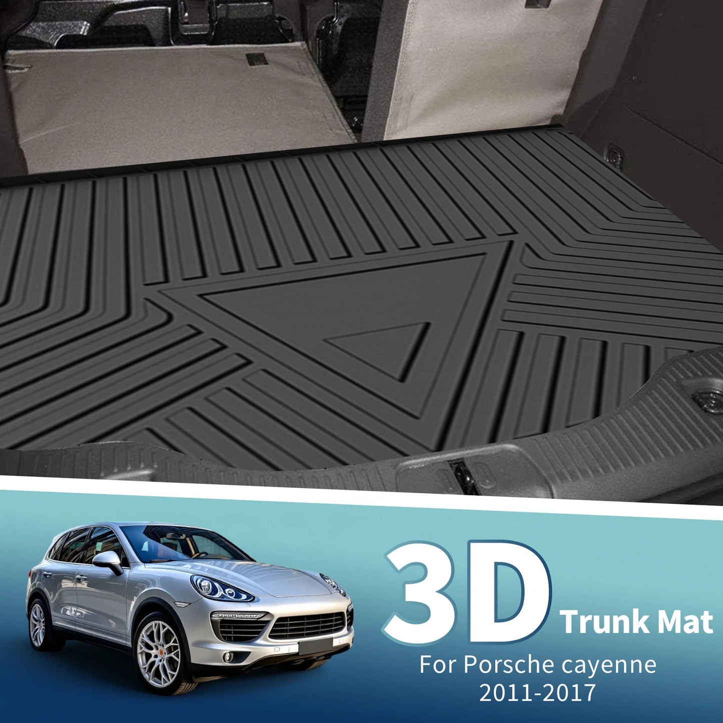Flat Face Cargo Liner Rear Trunk Mat for Porsche Cayenne (2011-2017)