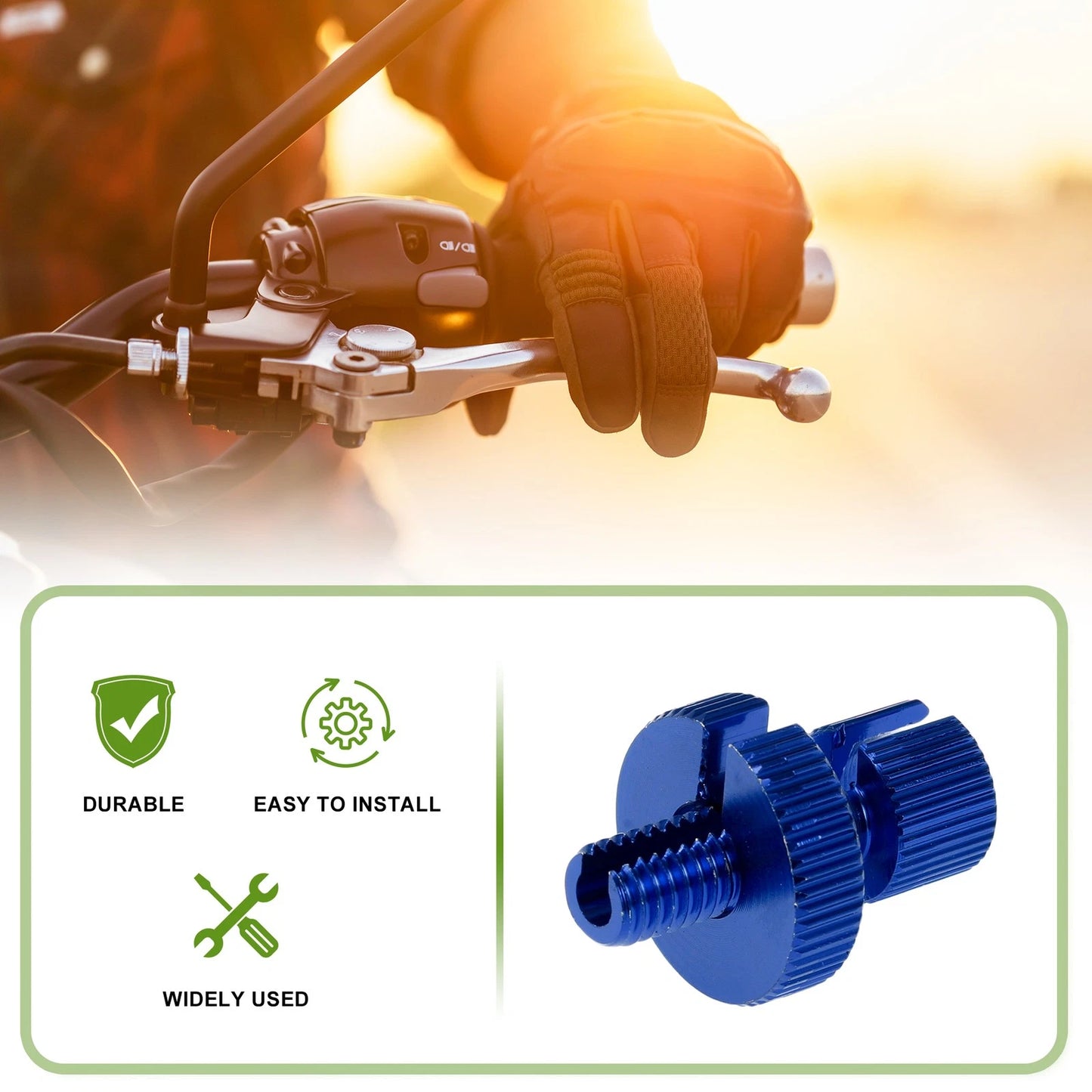 4 x M8 Aluminum Clutch Brake Cable Adjuster Screw Blue for Motorcycle