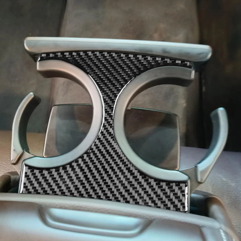 Soft Carbon Fiber Rear Water Cup Holder Panel Trim Kit for BMW 7Series G11 16-22