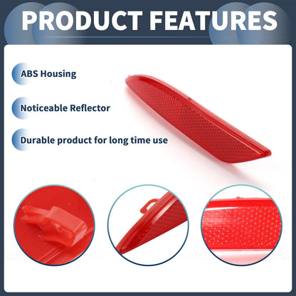 Red Rear Left Bumper Reflector for Ford Fiesta Sedan (2009-2012)