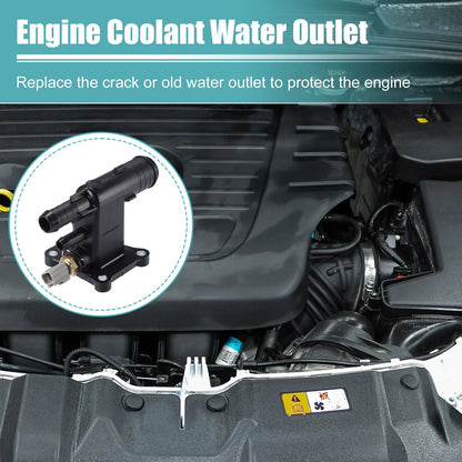 Engine Coolant Water Outlet w/ Temp Sensor for Ford 2.0 EcoBoost (2013-2023)