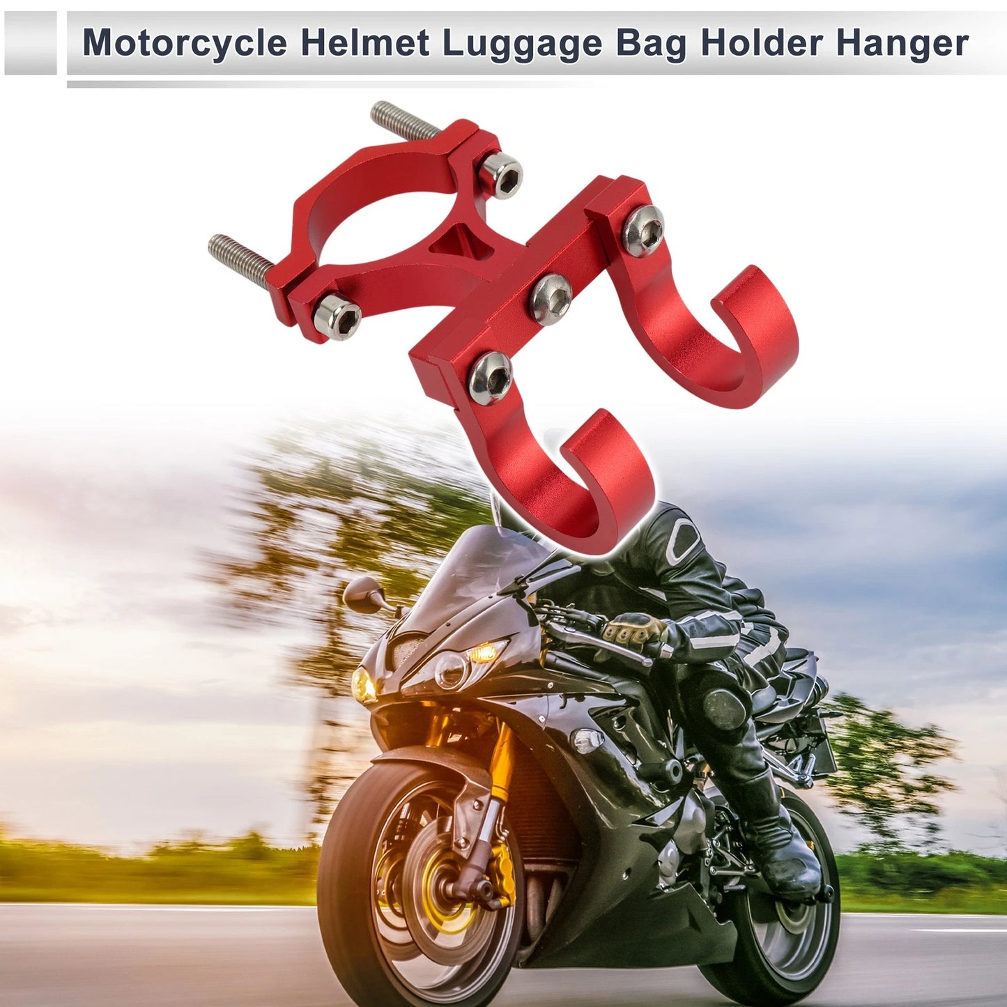 Arc Aluminum Alloy Motorcycle Hanging Hook Hexagon Wrench Screw Washer 1Set Red