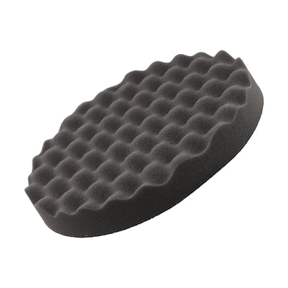 2 x Black Round Foam Compounding Polishing Pad Single Sided Flat Back