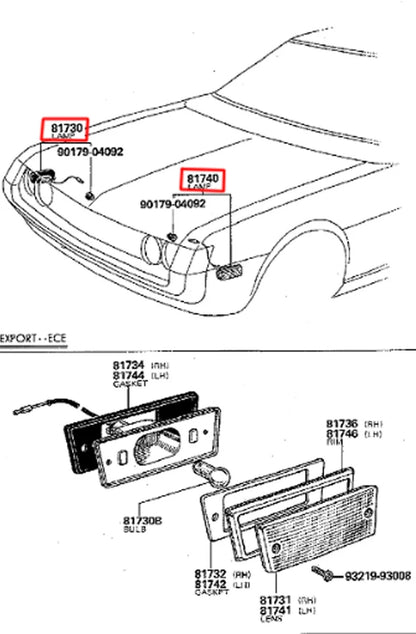Amber Side Marker Lights for Toyota Celica Coupe 1600 GT 1972-1978