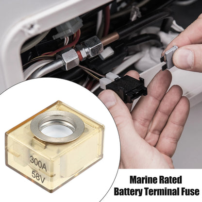 Battery Fuse Terminal 300A Waterproof Marine Rated 58V for Make Model